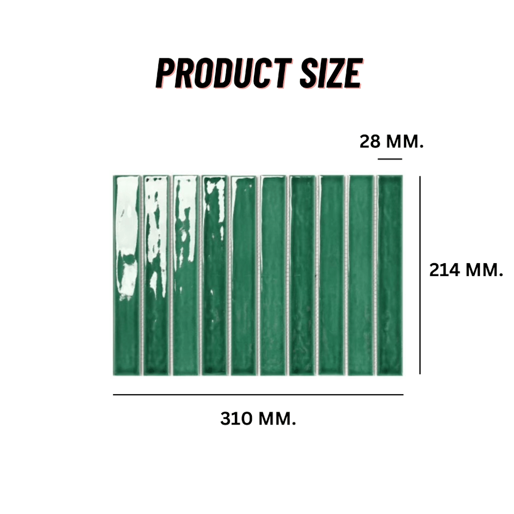 โมเสค TIMELESS TILES รุ่น PAINTIO 31 X 21.4 ซม. สีเขียว LEAVE GREEN ผิวเงา